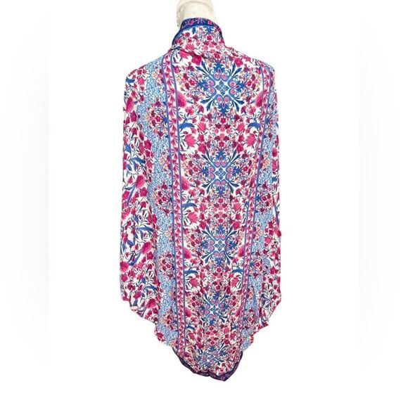 Kachel x Anthropologie Amalia Cocoon Kimono Pink Blue Floral One Size Bohemian - Picture 4 of 5